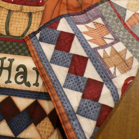 Vtg Harvest-Themed Apron Pumpkins Apples Moon Star Grannycore Familycore Cabin - Picture 4 of 8